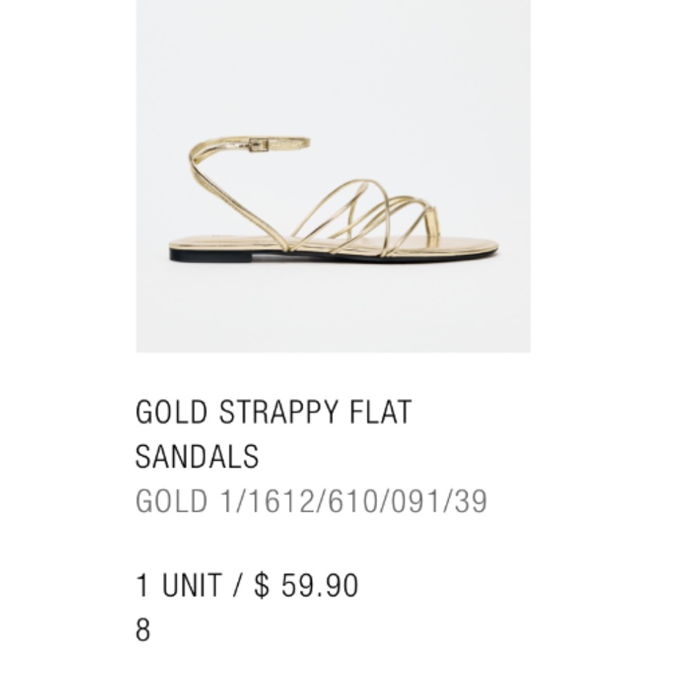Gold strapped sandal NWT